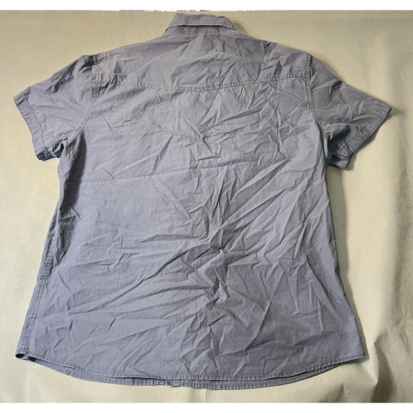 Converse One Star Mens Button Down Shirt Black Pearl Snap Shirt Sleeve  Size L - Picture 7 of 7